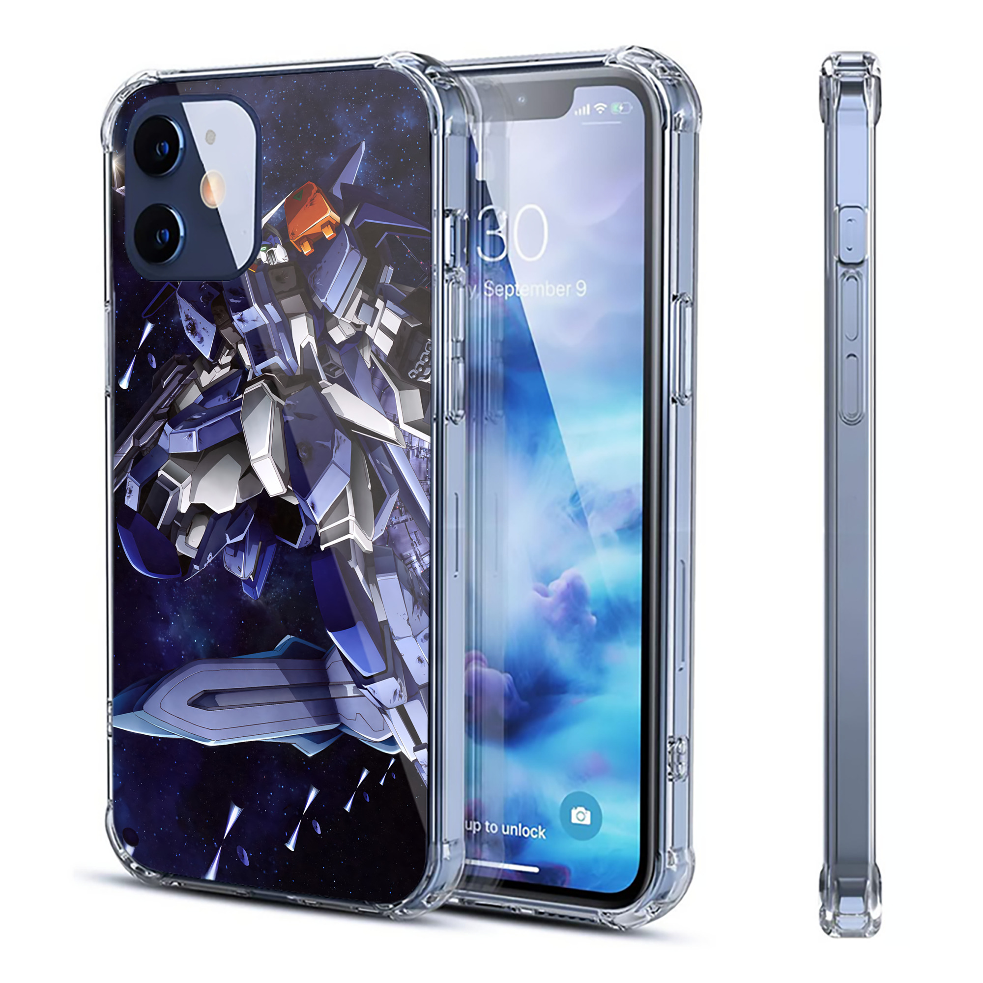 （画像用） 機動戦士ガンダム Mobile Suit Gundam 【iPhone 12シリーズ対応】透明スマホケース（クリアソフトケース）